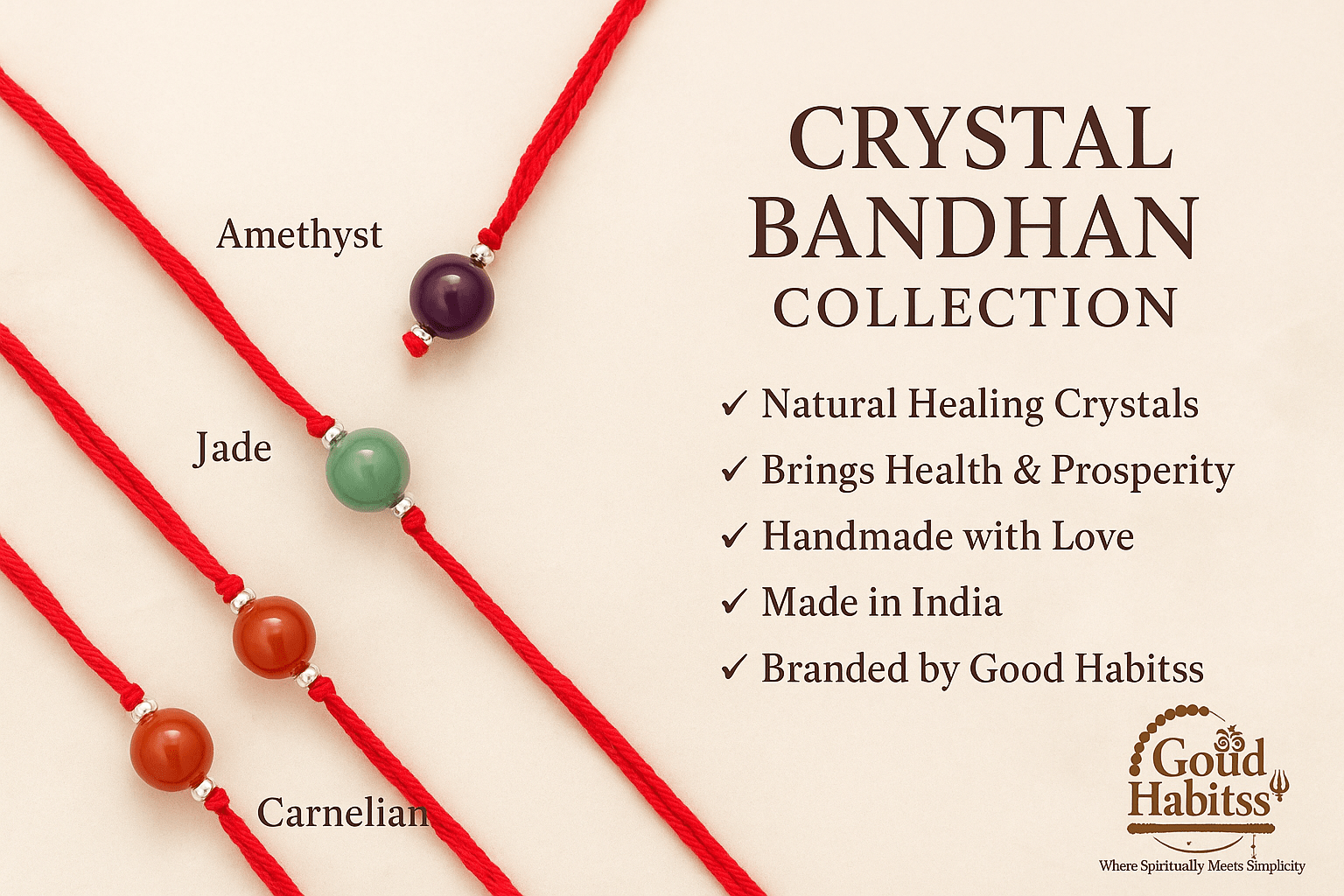 Natural Crystal Healing Rakhi - GOOD HABITSS