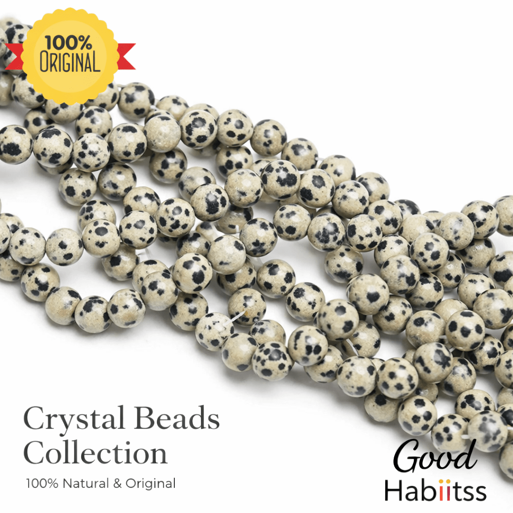 Natural Dalmation Jasper Round Beads Healing Gemstone Loose Beads - GOOD HABITSS