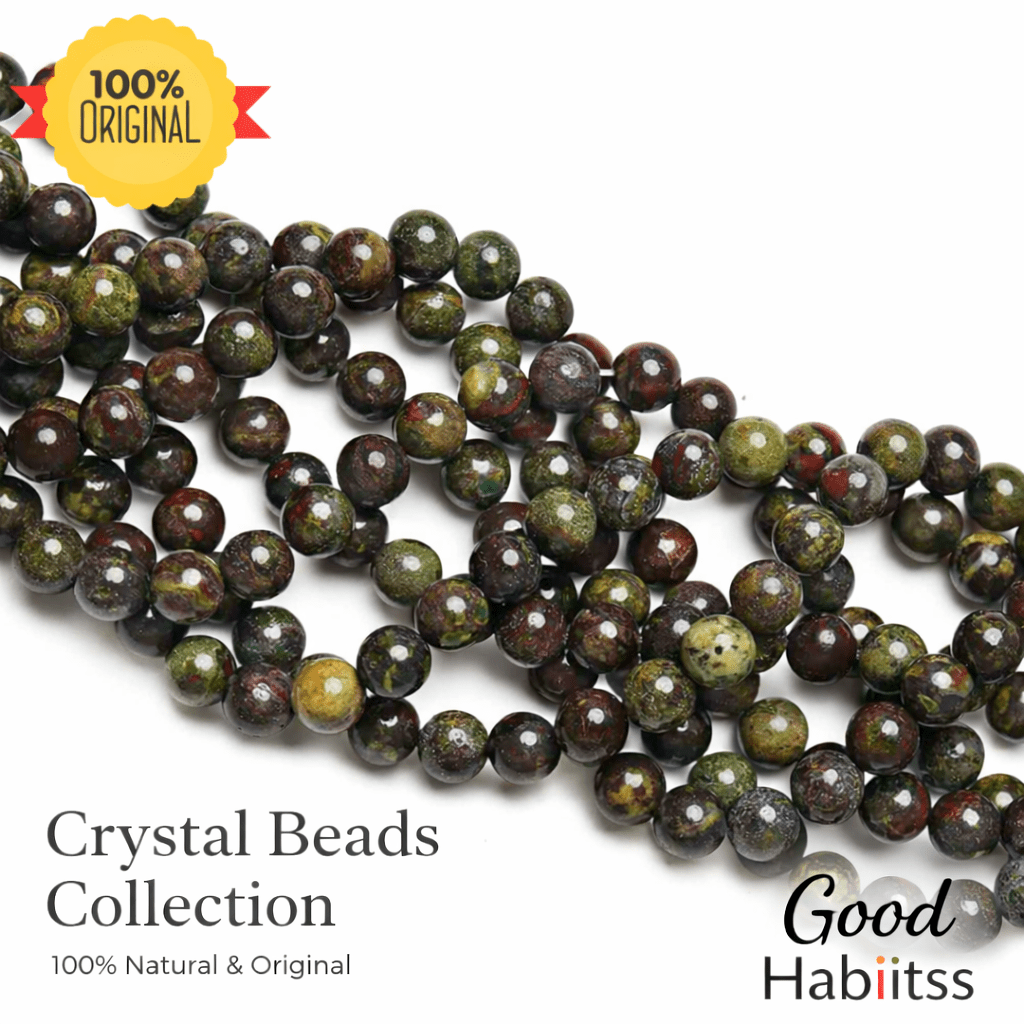 Natural Dragon Bloodstone Round Beads Healing Gemstone Loose Beads - GOOD HABITSS