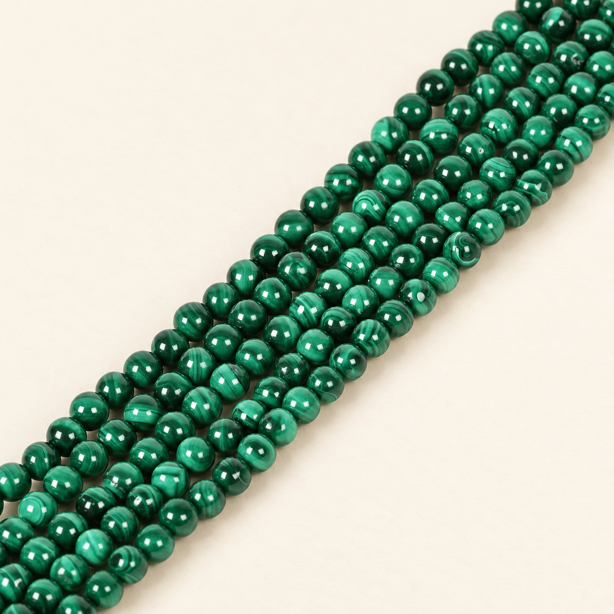 Natural Malachite String – 8mm Gemstone Beads — product detail