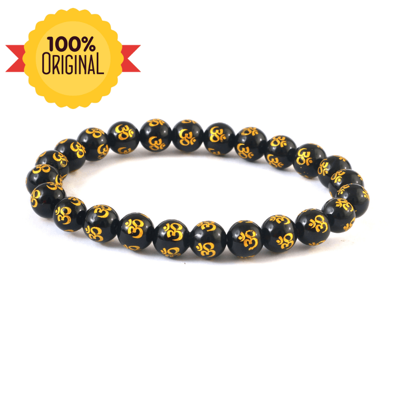 NATURAL OM Mani BLACK ONYX BRACELET - GOOD HABITSS