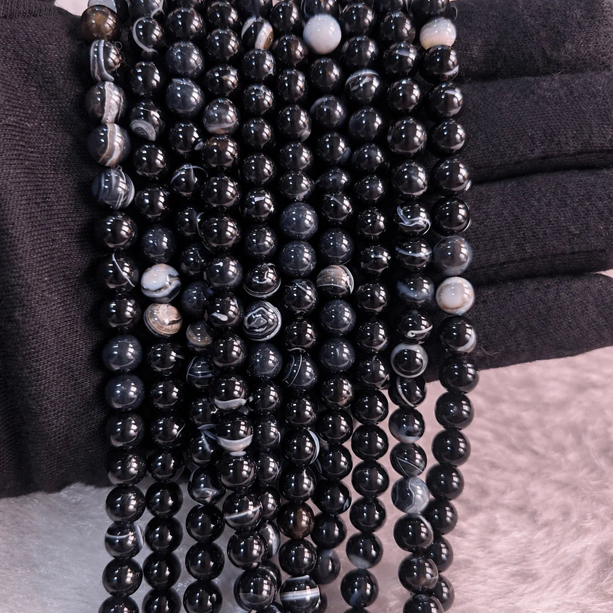 Natural Sulemani Hakik – 8mm Gemstone Beads — bead strands