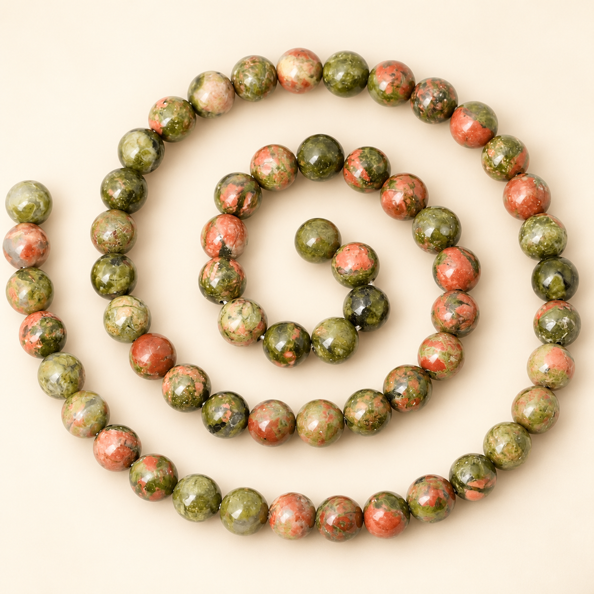 Natural Unakite String – 8mm Gemstone Beads — product detail
