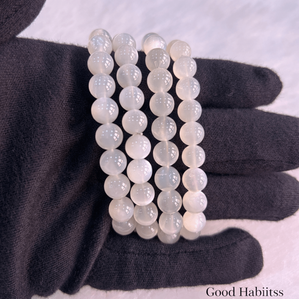 Natural White Moonstone Bracelet - GOOD HABITSS