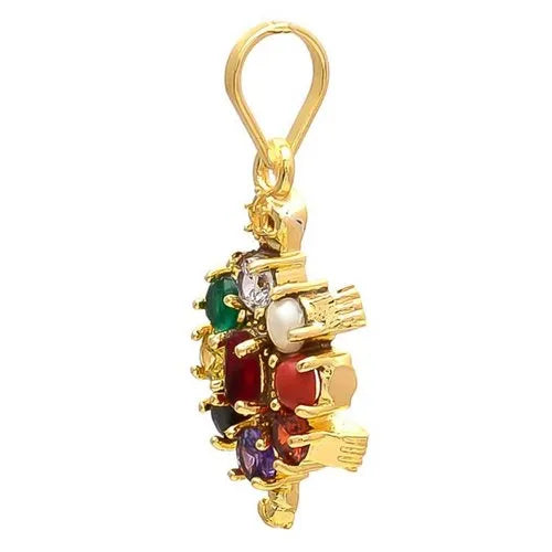 Navartna Kachua Pendant With Golden Polish