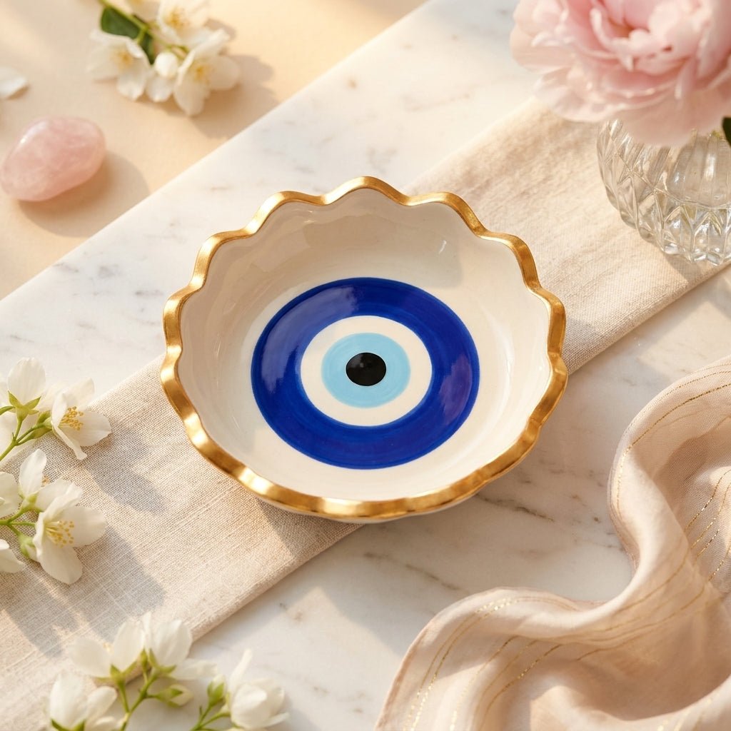 Nazar Protection Chakra Energy Selenite Plate Bowl - GOOD HABITSS