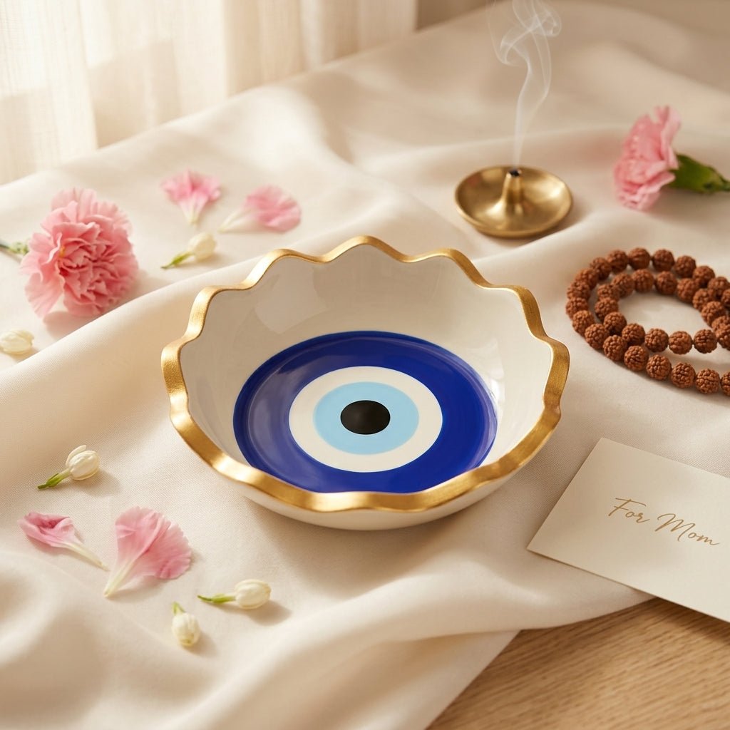 Nazar Protection Chakra Energy Selenite Plate Bowl - GOOD HABITSS
