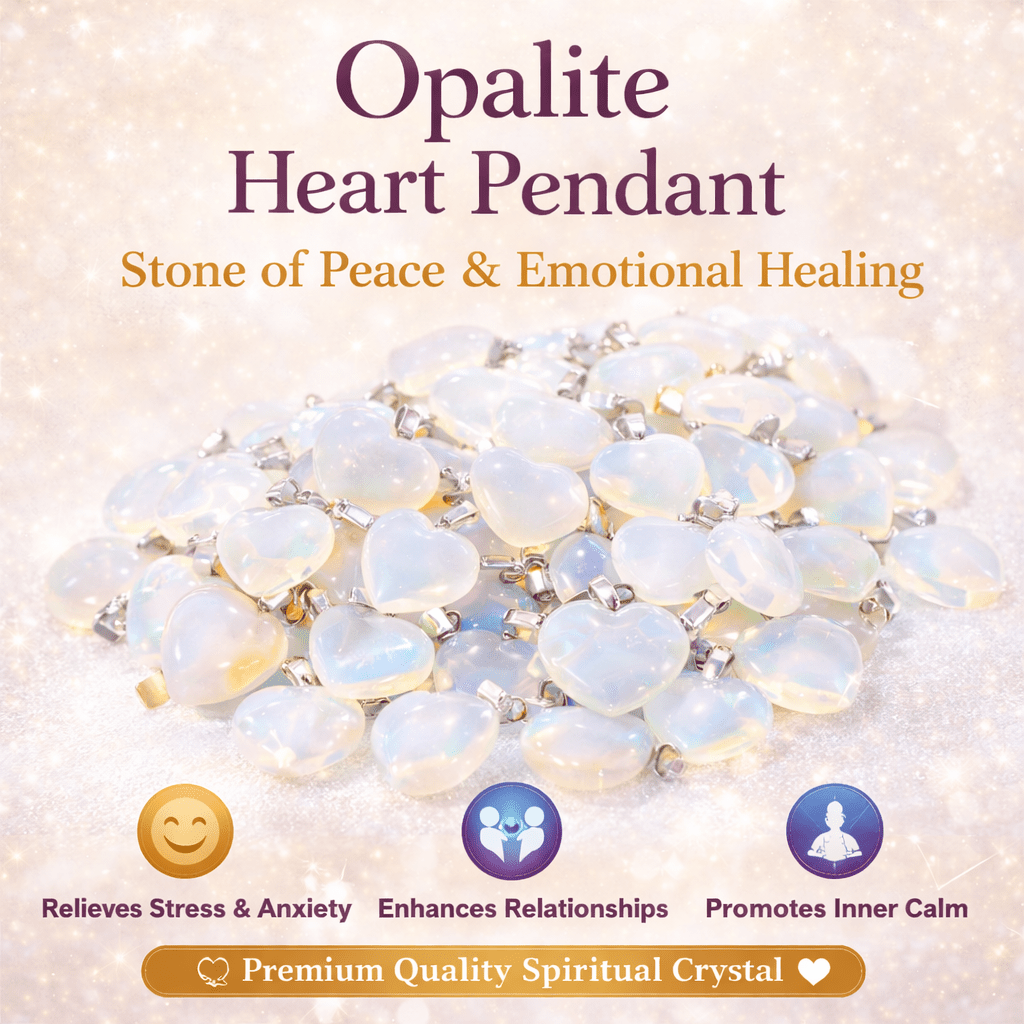 Opalite Heart Pendant - GOOD HABITSS