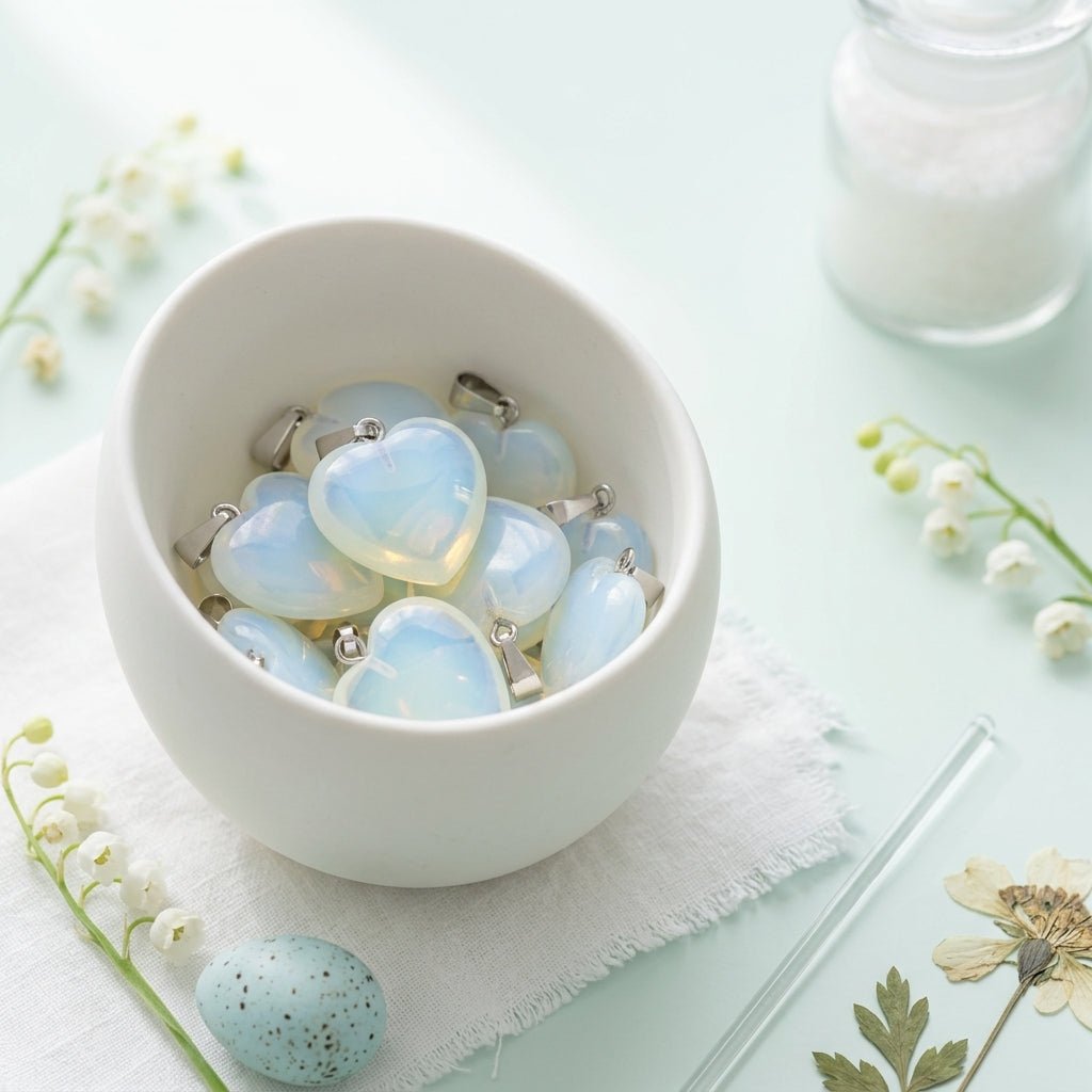 Opalite Heart Pendant - GOOD HABITSS