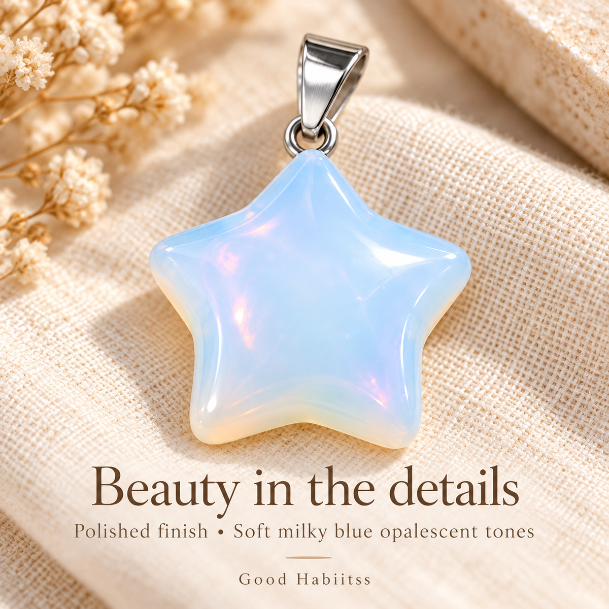Opalite Star Pendant close-up
