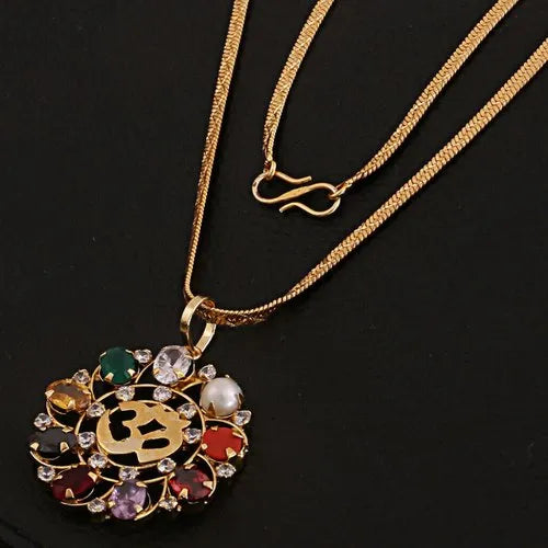 Original Navratan OM Pendant
