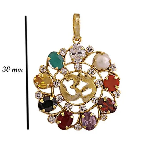 Original Navratan OM Pendant
