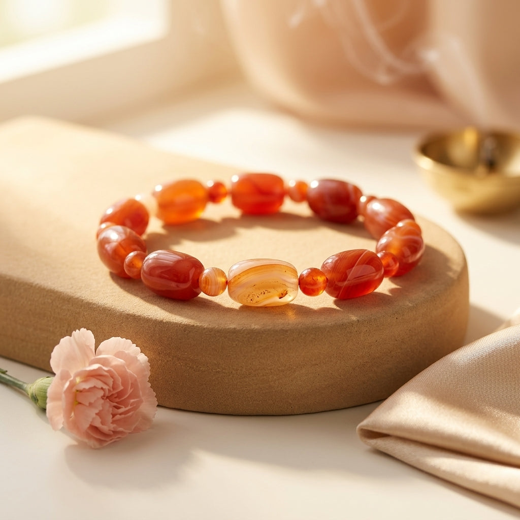 Red Carnelian Oval Shape Bracelet