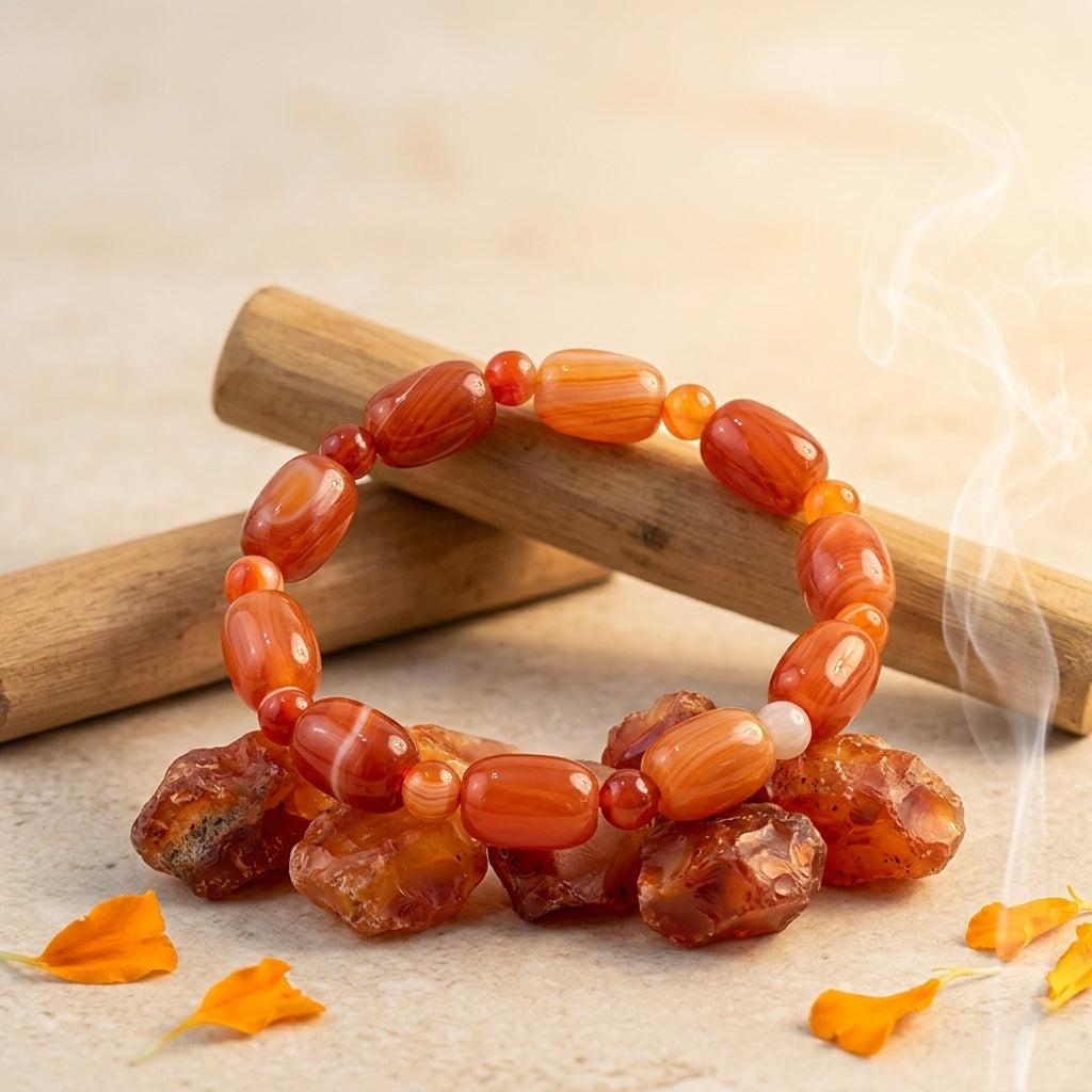 Red Carnelian Oval Shape Bracelet