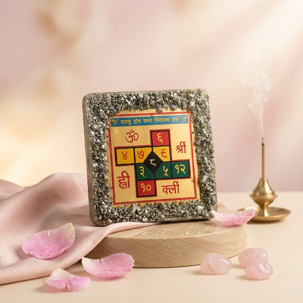Vastu Dosh Kasht Nivaran Yantra with pyrite