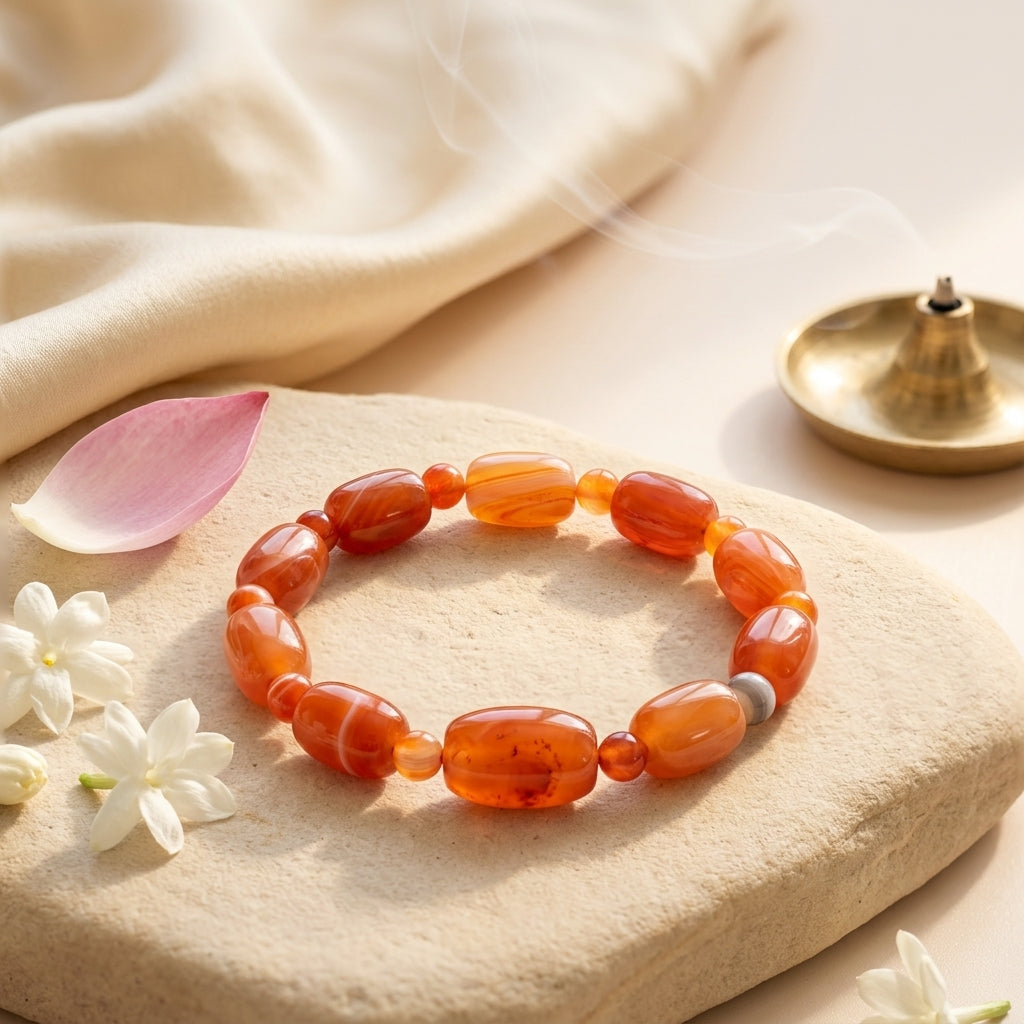Red Carnelian Oval Shape Bracelet