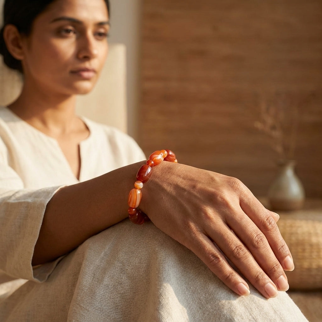 Red Carnelian Oval Shape Bracelet