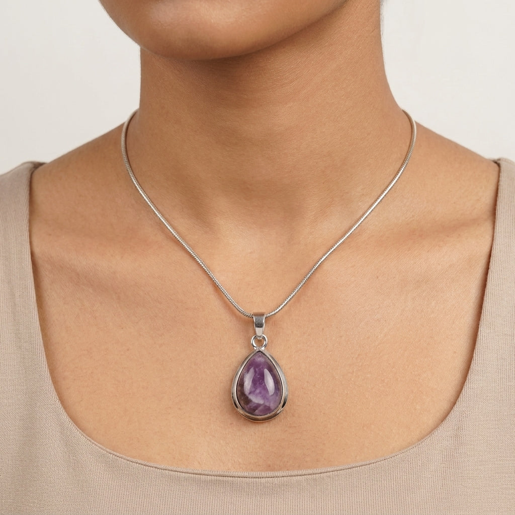 Amethyst Teardrop Pendant