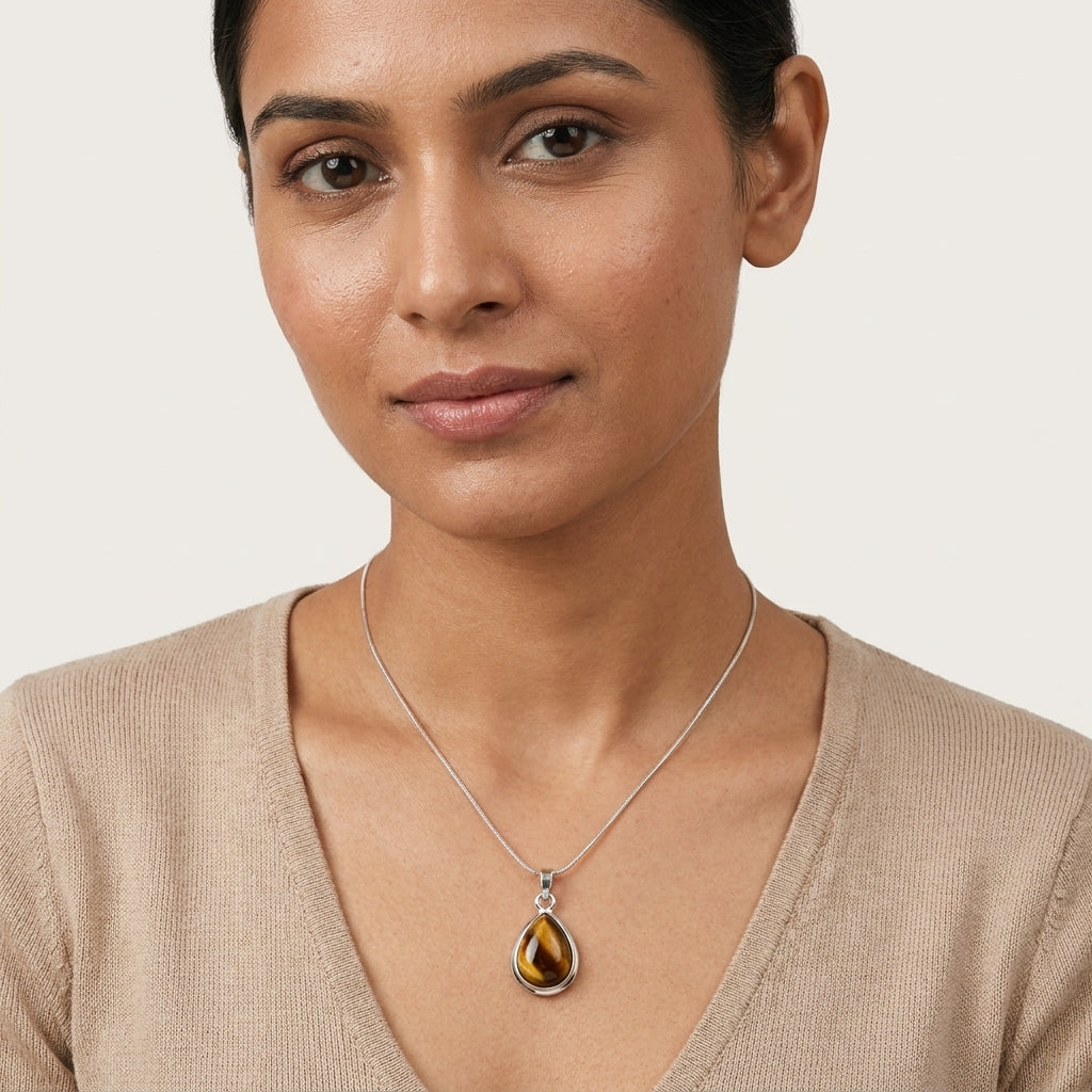 Tiger Eye Teardrop Pendant