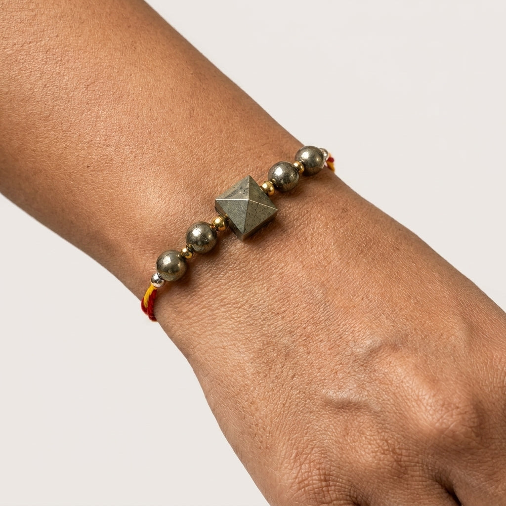 Pyrite Pyramid Rakhi | Strength, Protection & Prosperity
