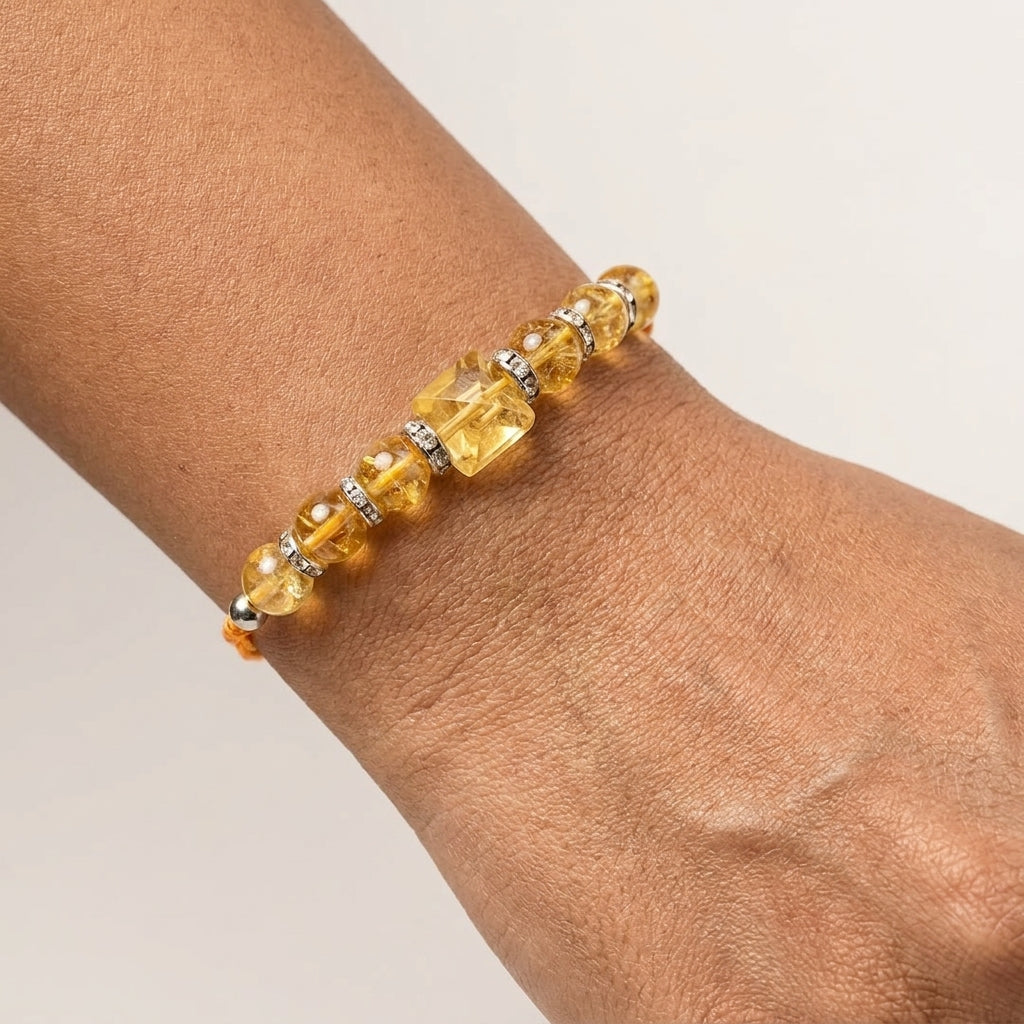 Citrine Pyramid Rakhi | Prosperity, Positivity & Protection