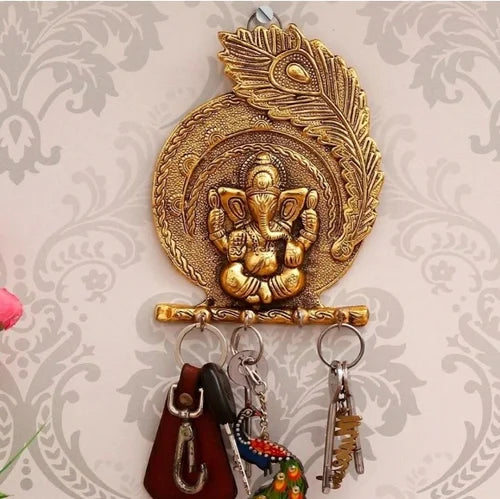 Metal Ganesh Wall Hanging with Key Holder