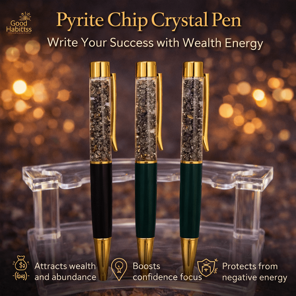 Pyrite Chip Crystal Pen - GOOD HABITSS