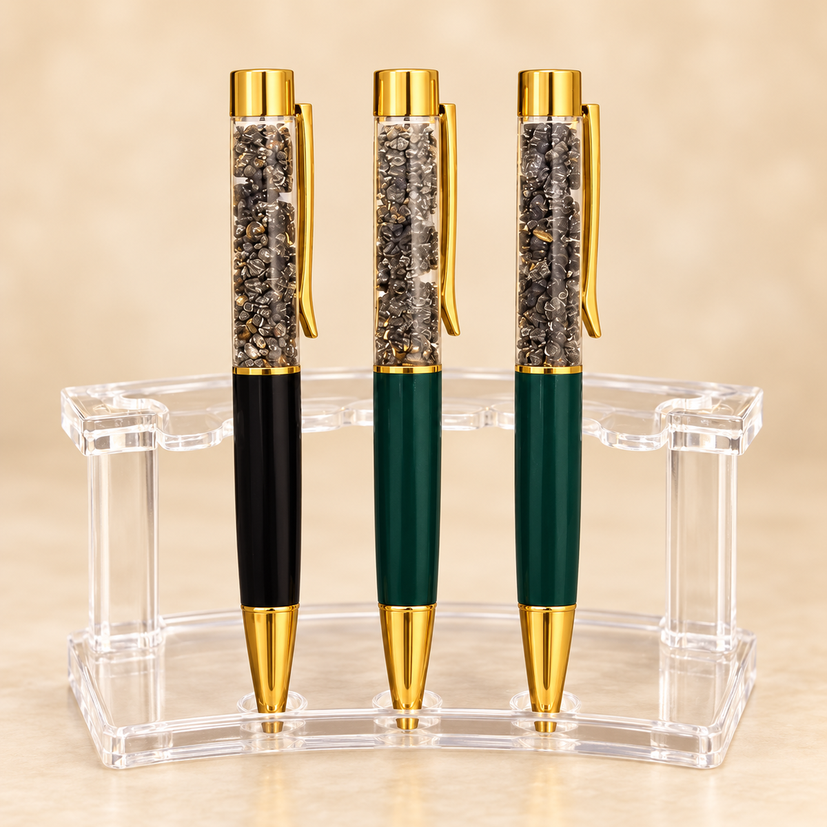 Pyrite Chip Crystal Pen – Decorative Writing Accessory — product detail