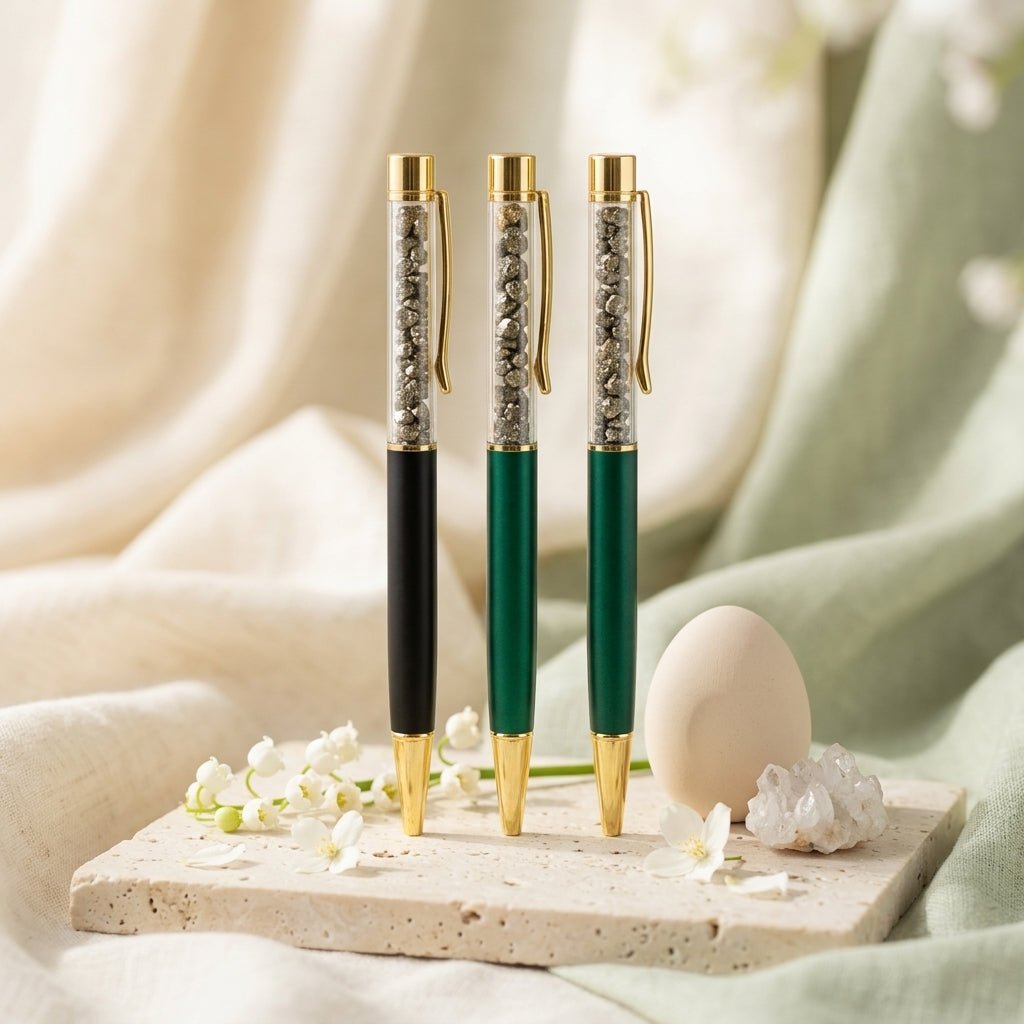 Pyrite Chip Crystal Pen - GOOD HABITSS