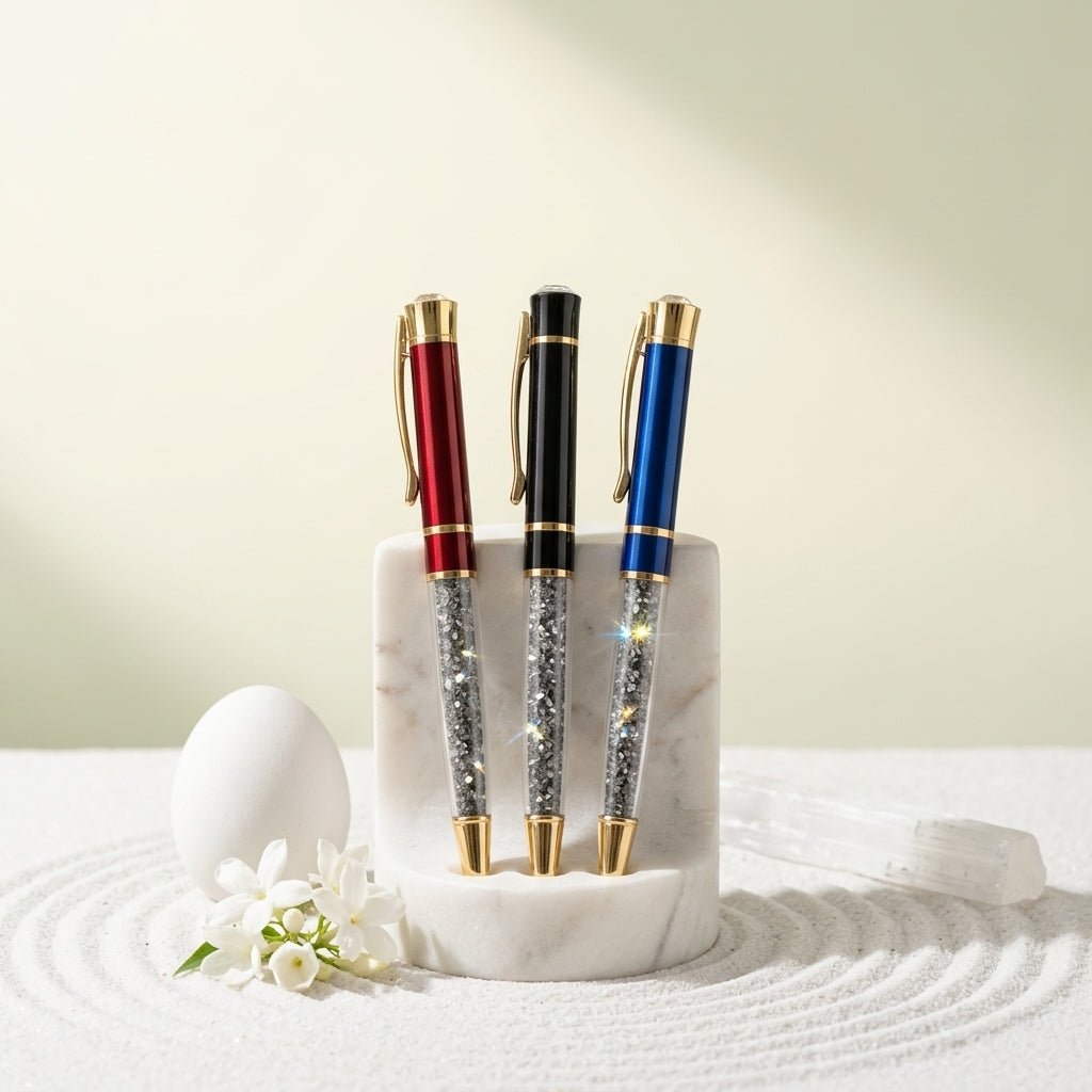 Pyrite Crystal Chip Premium Pen - GOOD HABITSS