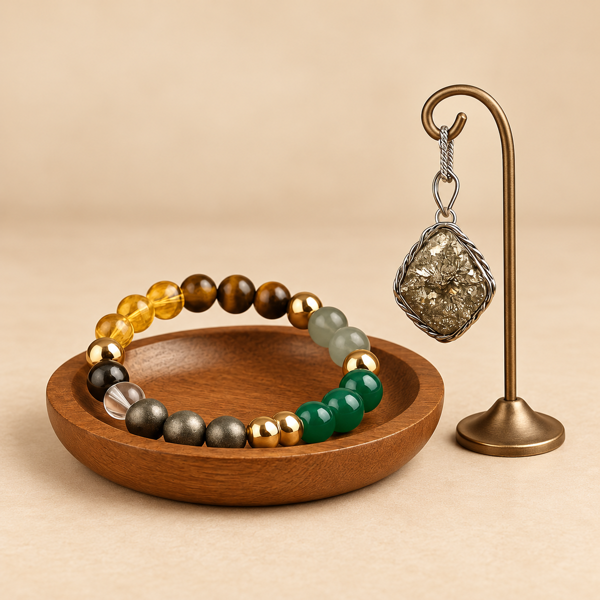 Pyrite Crystal & Jewellery Gift Set — product detail