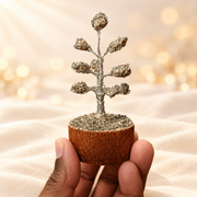 Pyrite Crystal Tree – Decorative Gemstone Tree on warm cream background