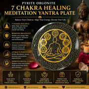 Pyrite Orgonite 7 Chakra Healing Meditation Yantra Plate - GOOD HABITSS