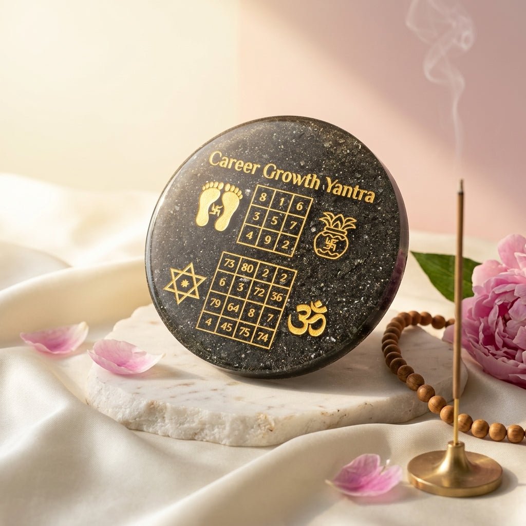 Pyrite Orgonite Shree Yantra Energy Plate - GOOD HABITSS