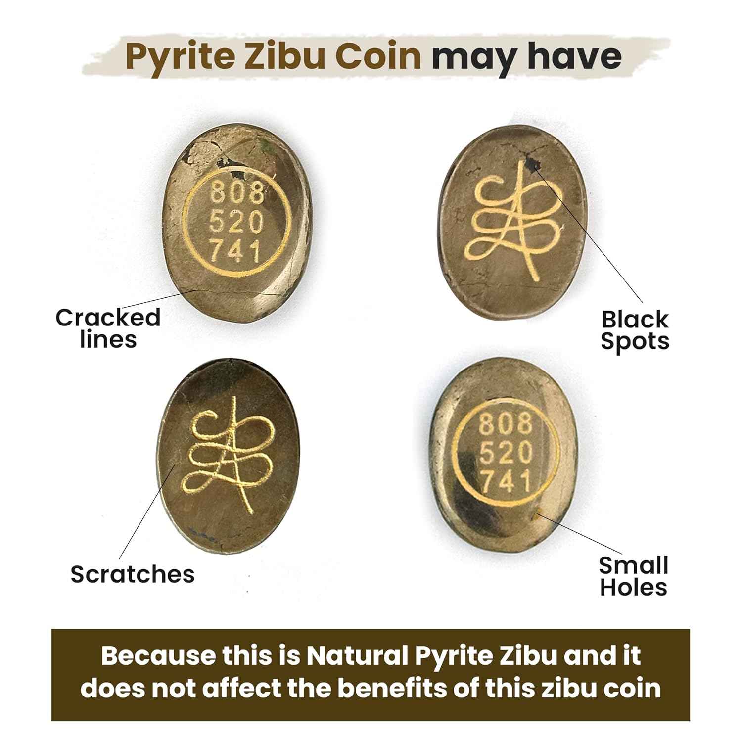 Pyrite Zibu Coin – Pack of 2 Pcs | Prosperity & Abundance Crystal Talisman - GOOD HABITSS