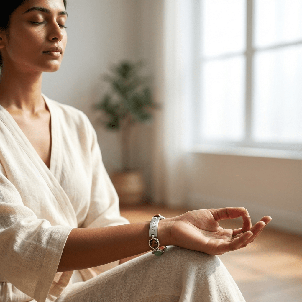 Pyrite Zibu Symbol Dhanyog Bracelet - GOOD HABITSS