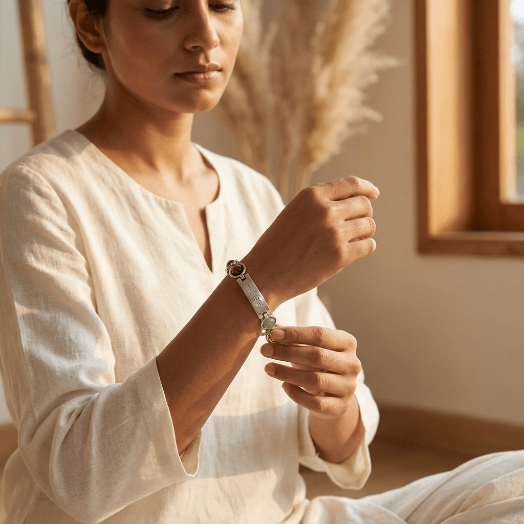 Pyrite Zibu Symbol Dhanyog Bracelet - GOOD HABITSS