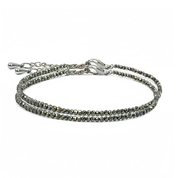 Raw Pyrite Anklet | Stone of Money, Protection & Power - GOOD HABITSS