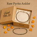 Raw Pyrite Anklet | Stone of Money, Protection & Power