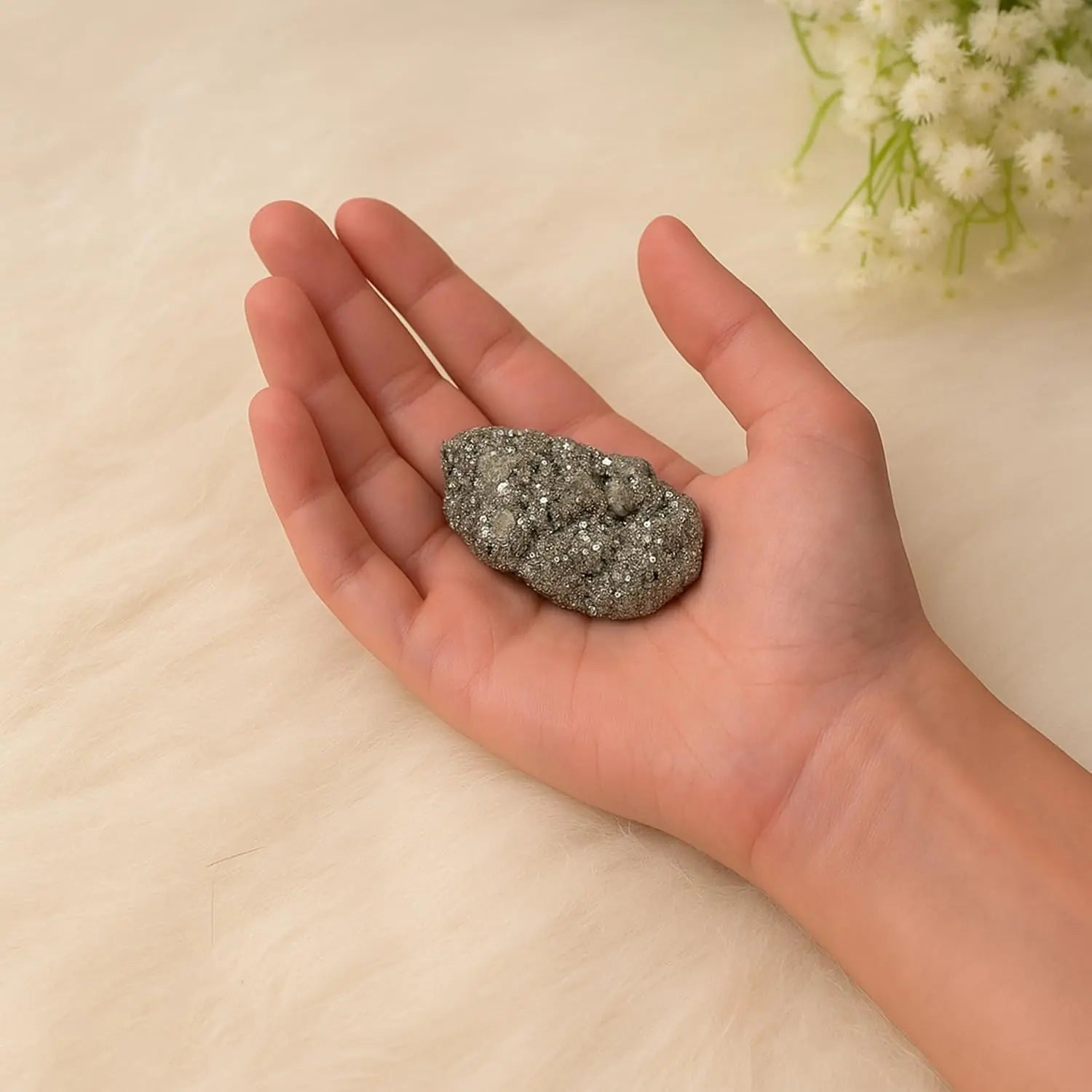 Raw Pyrite Stone Original | 100% Natural Pyrite Stone for Wealth & Prosperity (75 - 100 gram) - GOOD HABITSS