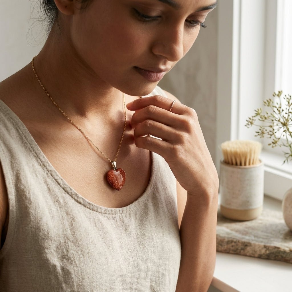 Red Sun Sitara Heart Pendant - GOOD HABITSS