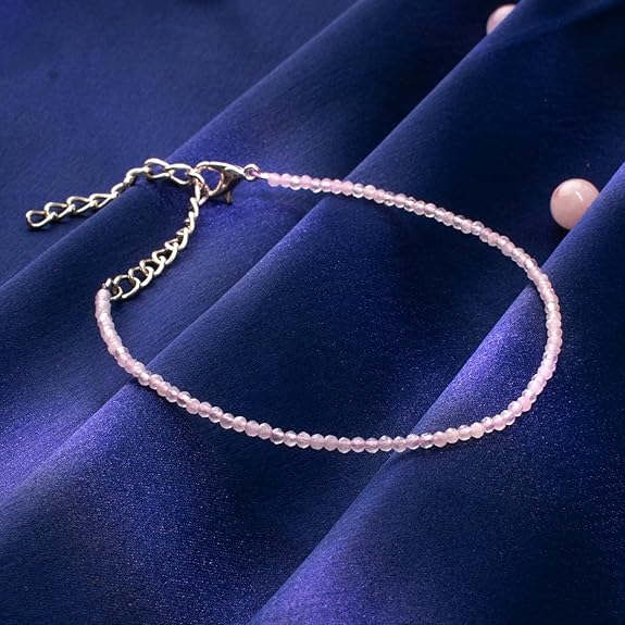 Rose Quartz Anklet - GOOD HABITSS