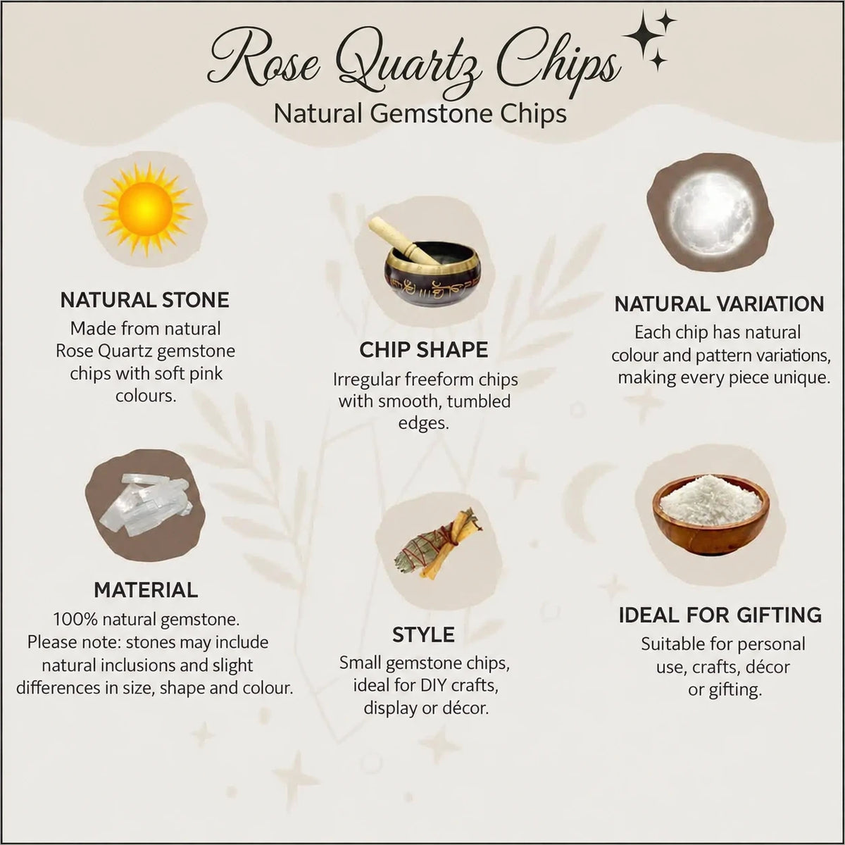 Rose Quartz Chips – Natural Gemstone Chips — product details