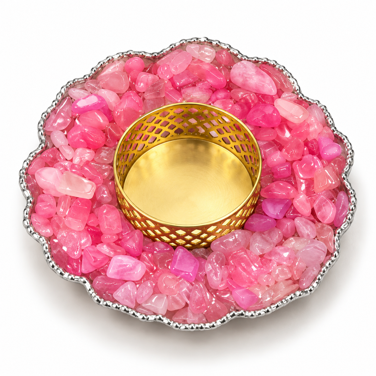 Rose Quartz Crystal Candle Holder — studio