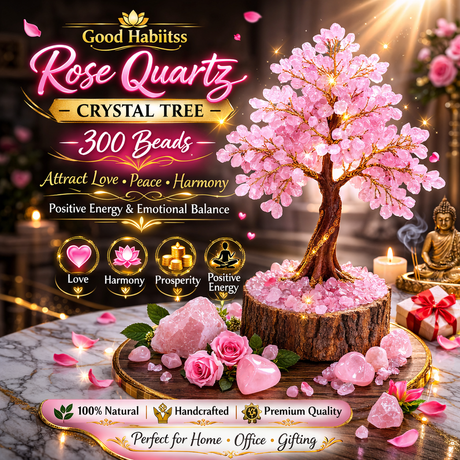 Rose Quartz Crystal Tree – 300 Beads - GOOD HABITSS