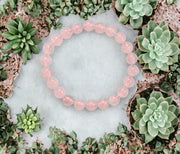 Rose Quartz Gemstone Bracelet 8mm AAA - GOOD HABITSS