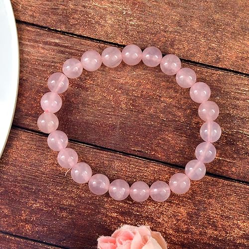 Rose Quartz Gemstone Bracelet 8mm AAA - GOOD HABITSS