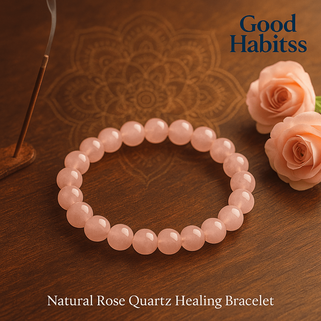Rose Quartz Gemstone Bracelet 8mm AAA - GOOD HABITSS