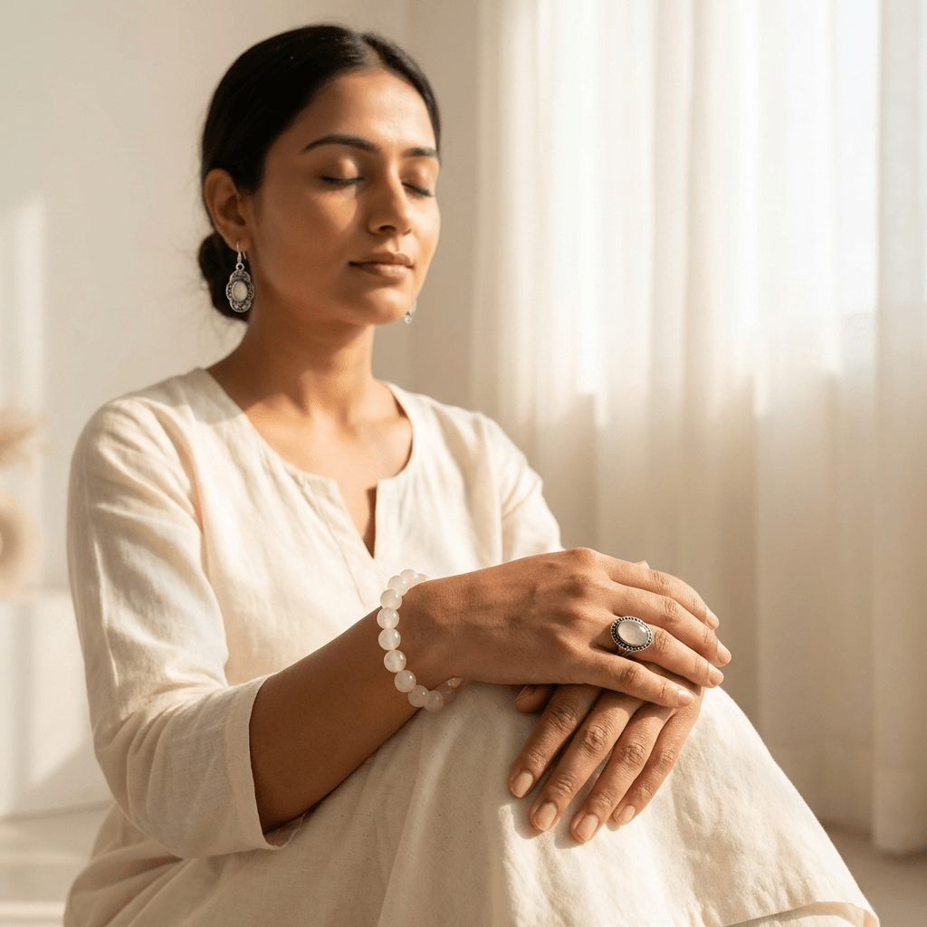 Rose Quartz Healing Crystal Jewelry Set - GOOD HABITSS