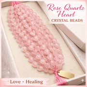 Rose Quartz Heart Crystal Beads Line - GOOD HABITSS
